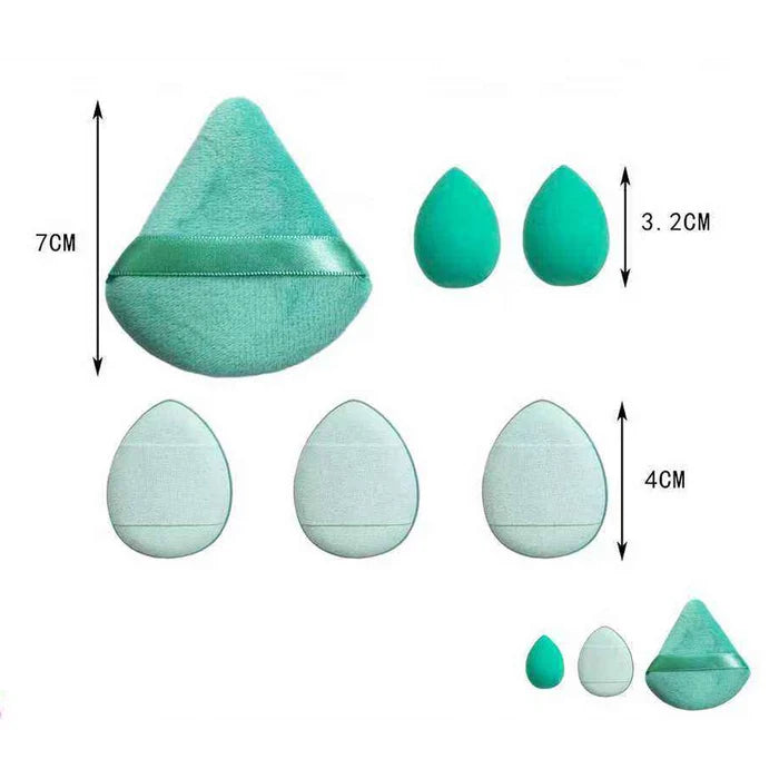 12pc Makeup Sponge and Powder Puff Set – Multi-Size Beauty Blenders, Tear-Drop Powder Puffs (LBT11A)