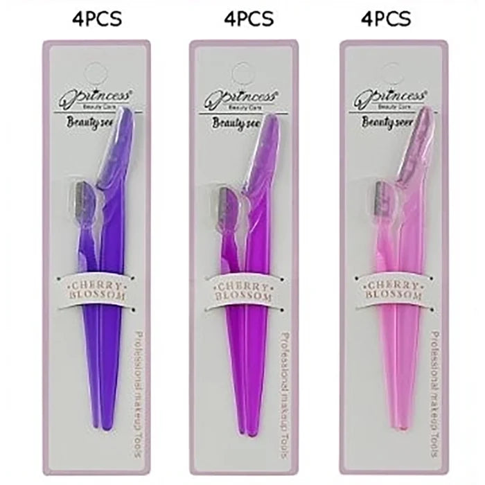 2-Piece Precision Eyebrow Razor & Facial Hair Trimmer Set – Dermaplaning Tool with Micro Comb Guard for Peach Fuzz & Eyebrow Shaping (BFT-5059)