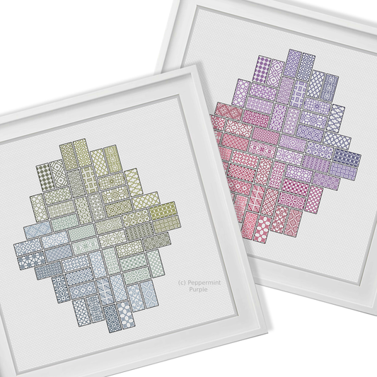 2022 Blackwork SAL - Layout 5 Blackwork Pattern by Peppermint Purple