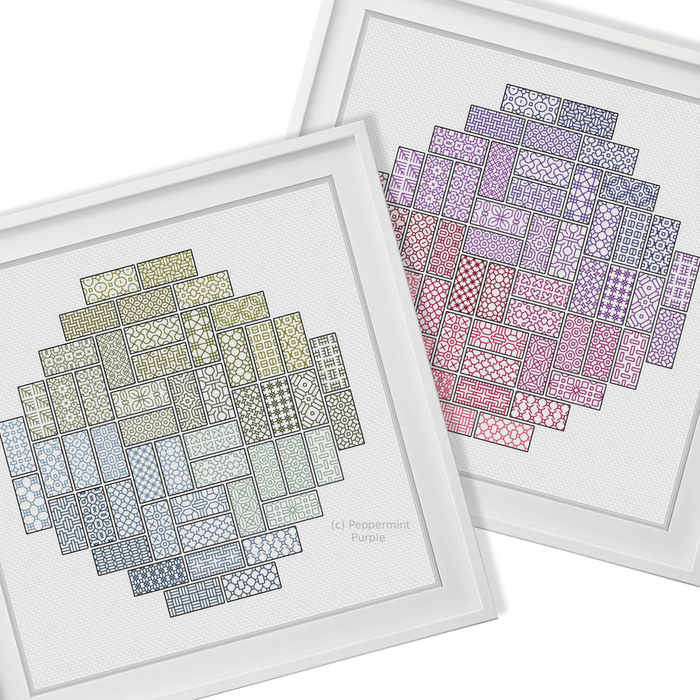 2022 Blackwork SAL - Layout 6 Blackwork Pattern by Peppermint Purple