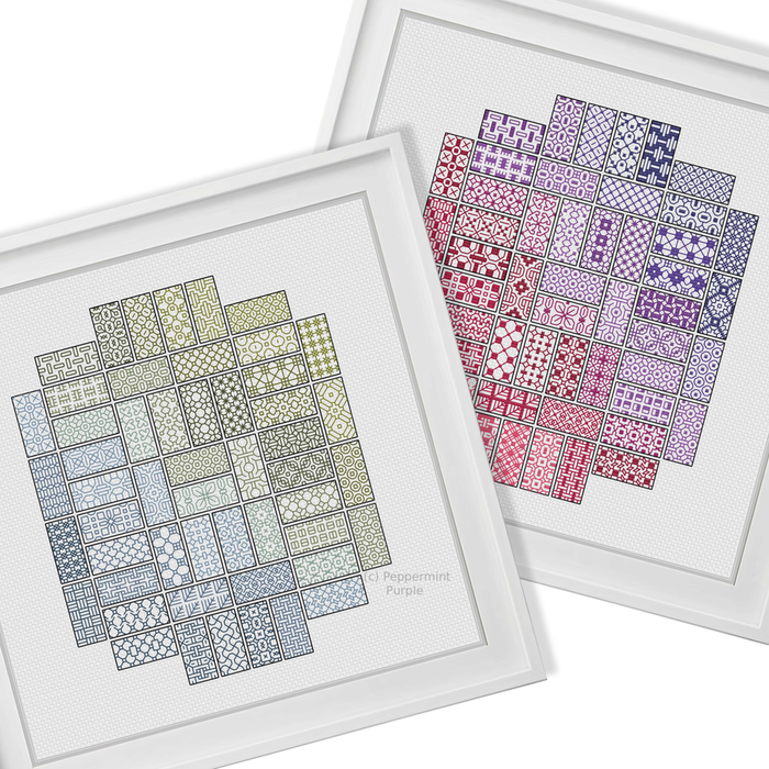 2022 Blackwork SAL - Layout 8 Blackwork Pattern by Peppermint Purple