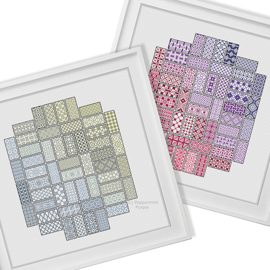 2022 Blackwork SAL - Layout 8 Blackwork Pattern by Peppermint Purple