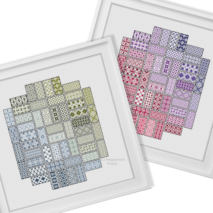 2022 Blackwork SAL - Layout 8 Blackwork Pattern by Peppermint Purple