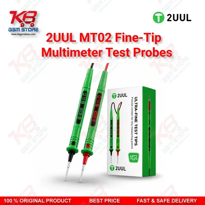 2UUL MT02 Fine-Tip Multimeter Test Probes – Nickel-Plated Precision PCB Test Pen