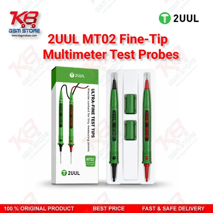 2UUL MT02 Fine-Tip Multimeter Test Probes – Nickel-Plated Precision PCB Test Pen