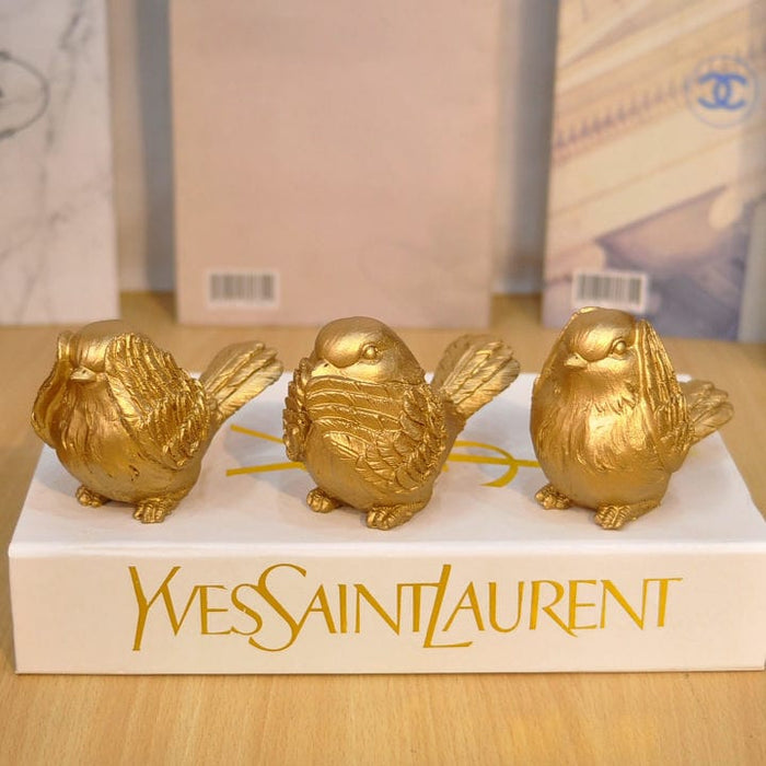 3pcs Ceramic Sparrow Statue