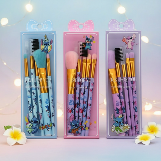 5-Piece Cute Cartoon Travel Makeup Brush Set | Soft Synthetic Cosmetic Brush Kit (BFT-5068)