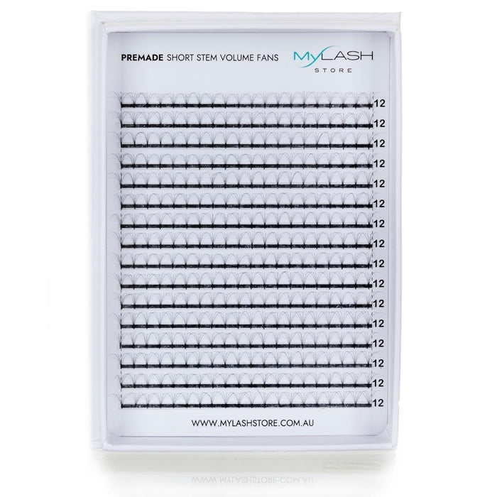 5D Short Stem Premade Volume Fans - C Curl - Front On