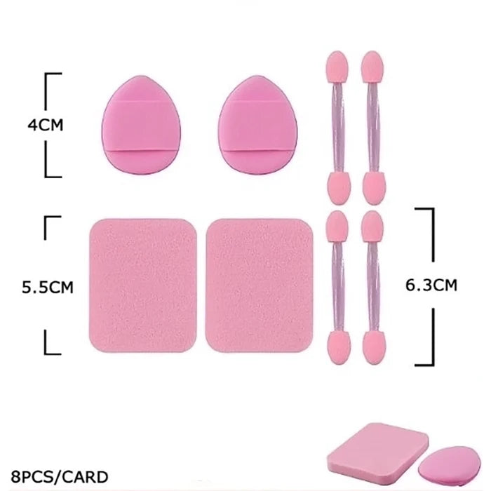 8pc Makeup Sponge and Applicator Set – Professional Cosmetic Blending Tools (BFB-1101)