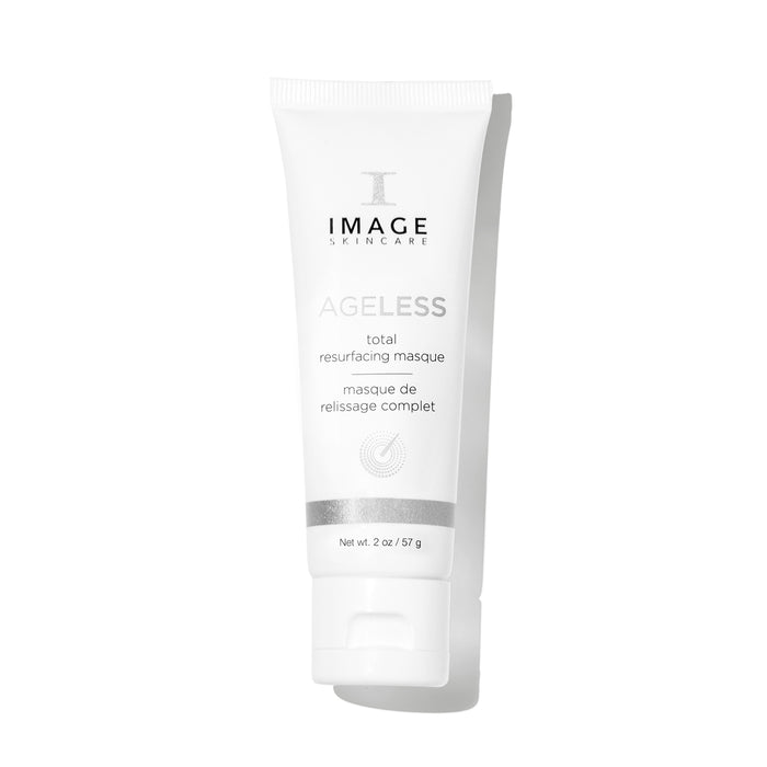 Tube of AGELESS total resurfacing masque | IMAGE skincare product in white packaging with minimalist design, part of skincare and body care wellness.