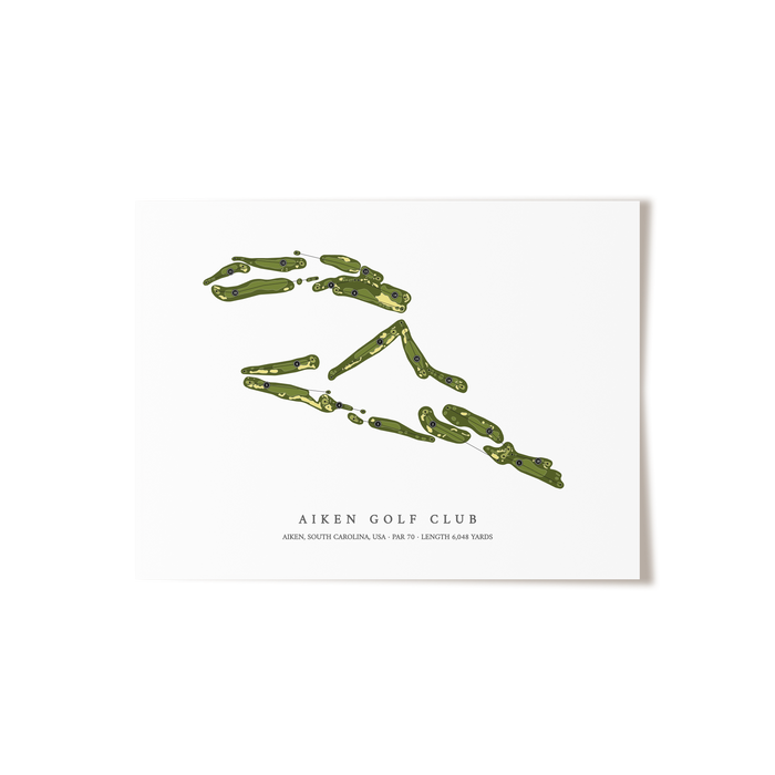 Aiken Golf Club | Golf Course Map | Unframed