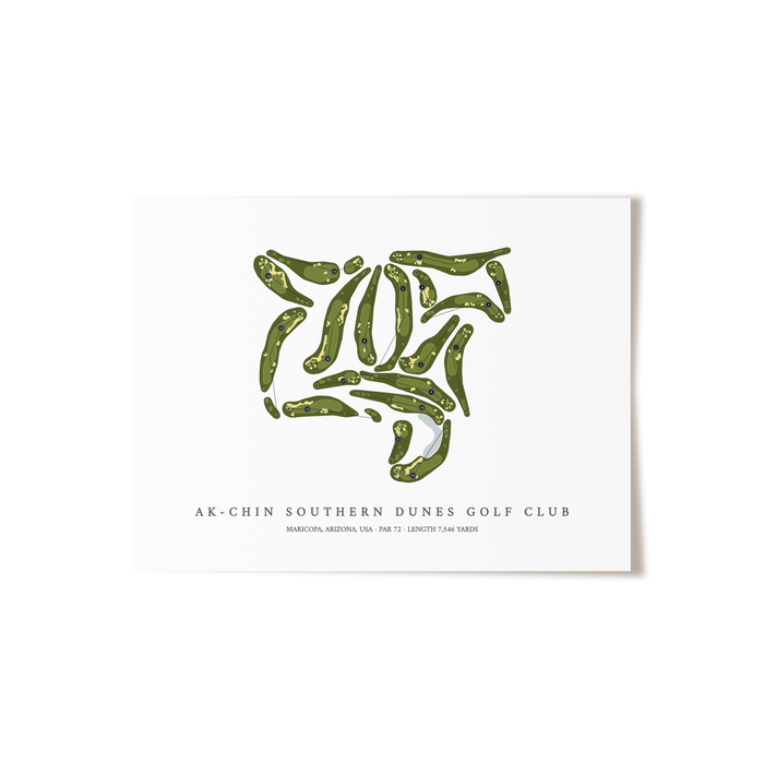 Ak-Chin Southern Dunes Golf Club | Golf Course Map | Unframed