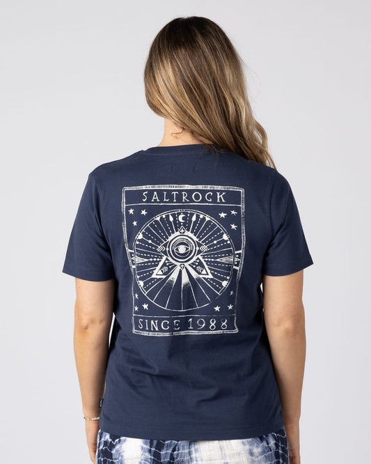 All Seeing Womens Short Sleeve T-Shirt In Dress Blue