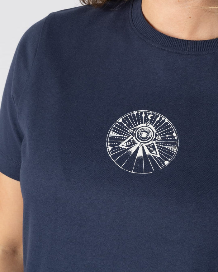 All Seeing Womens Short Sleeve T-Shirt In Dress Blue