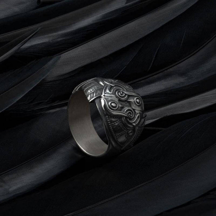 vkngjewelry Bagues Odin's Raven Silver Ring