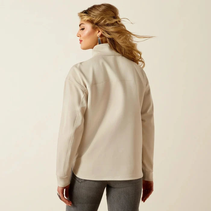 Women's warm back zip jacket in beige