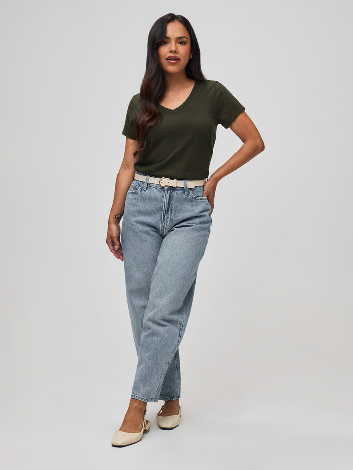 Your Everyday Essential  # Flattering Tees | Army Green Tee for Women