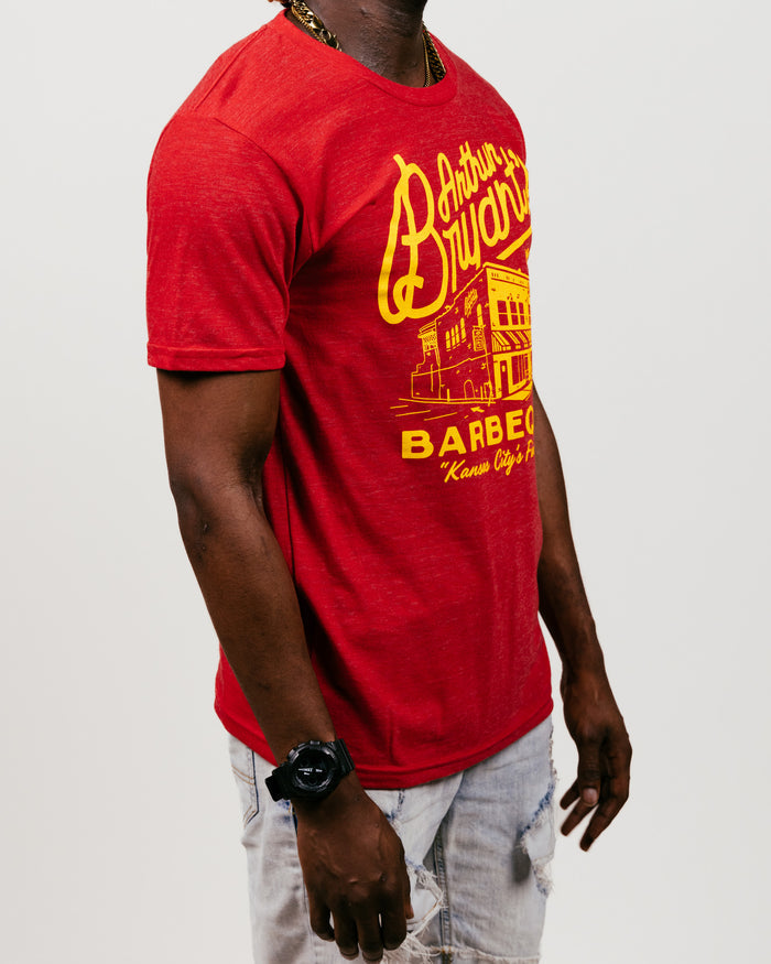 Red Arthur Bryant's Barbeque Heather Vintage T-Shirt Side