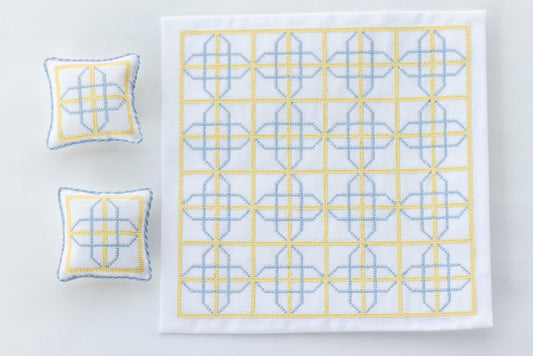 Artisan Janet Patacca Handmade Quilt & Pillows Yellow and Blue