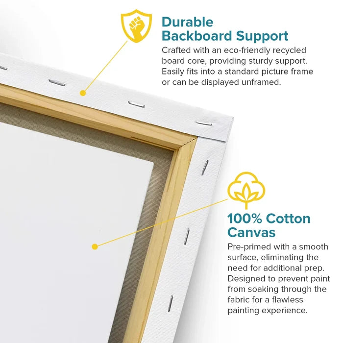 Artist Concepts Pre-Stretched Sturdy Blank Canvas Frames For Painting Crafts, 11x14”, 6 Pack