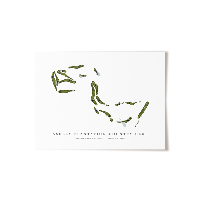 Ashley Plantation Country Club | Golf Course Map | Unframed