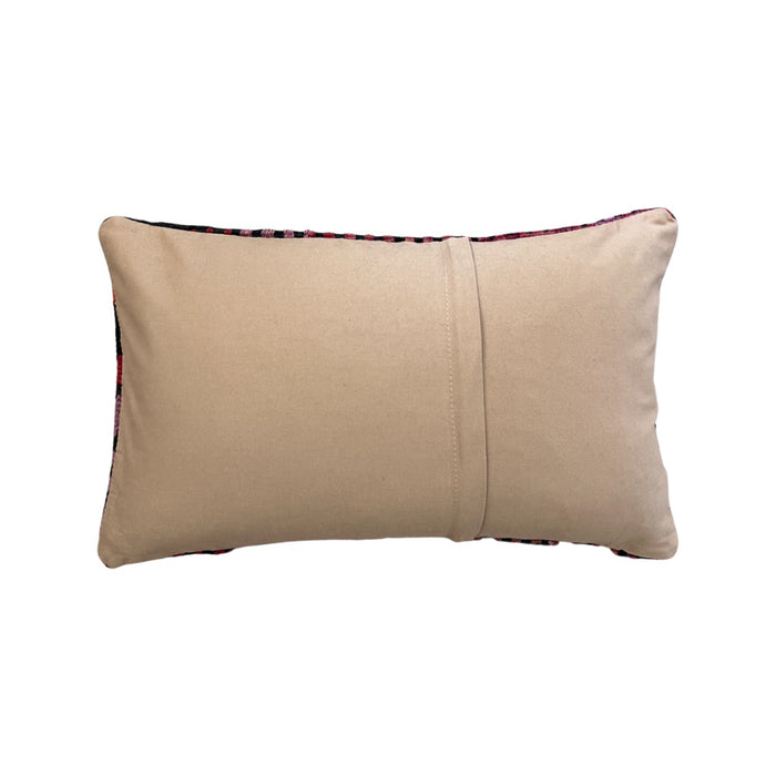 traditional Handmade Turkish kilim pillow cover made with vintage rugs 12x20 bold scandanavian design