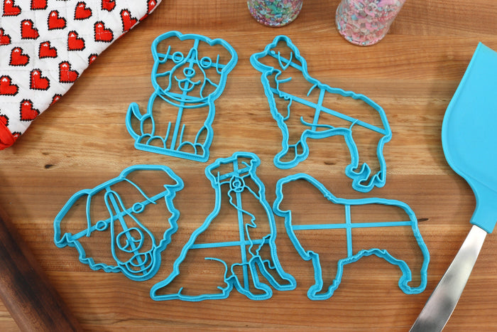 Australian Shepherd Cookie Cutters - Cute Aussie, Aussie Face, Australian Shepherd Stack, Sitting Aussie -  Aussie Gift