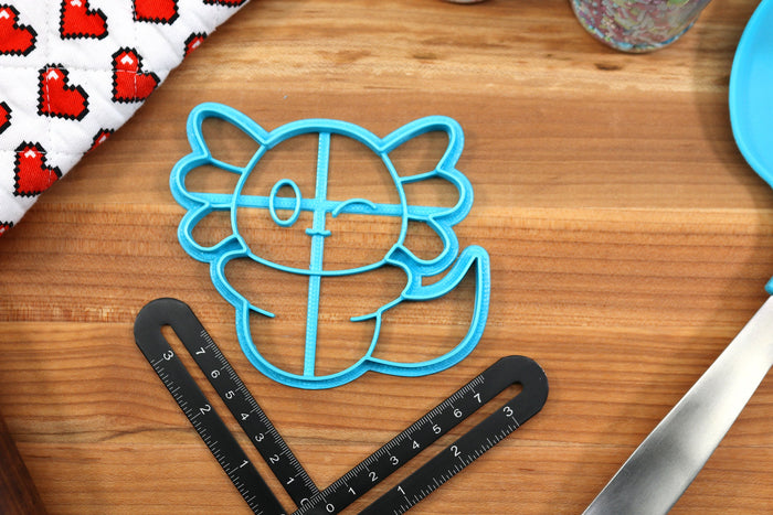 Axolotl Cookie Cutters Set 2 - Axolotl Body, Axolotl Face, Axolotl Happy, Axolotl Hug, Axolotl Outline- Axolotl Gift Idea