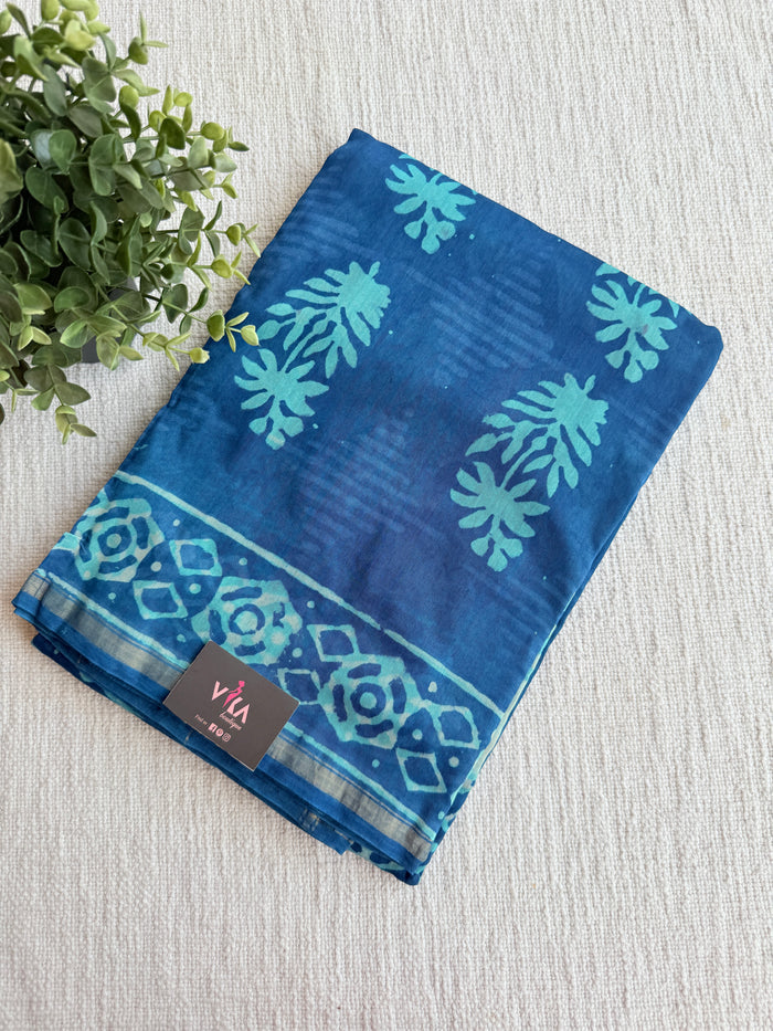 Bagru printed chanderi saree