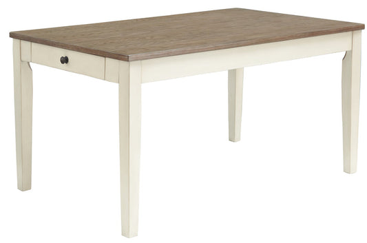Bardilyn D447-25 Antique WhiteBrown Rectangular Dining Room Table