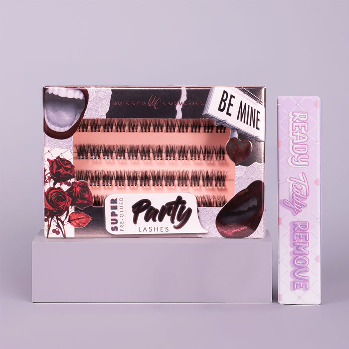 Be Mine Super Pre-Glued Party Lashes + Remover Duo - Unicorn Cosmetics