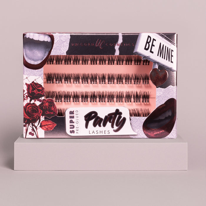 Be Mine Super Pre-Glued Party Lashes + Tweezer Duo - Unicorn Cosmetics