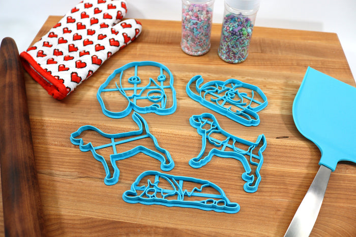 Beagle Cookie Cutters - Beagle Stack, Beagle Outline, Beagle Face, Beagle Scratch, Beagle Nap - Gift For Beagle Owner