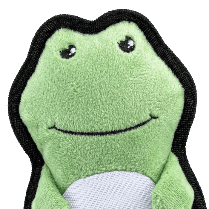BECO green frog dog toy close up