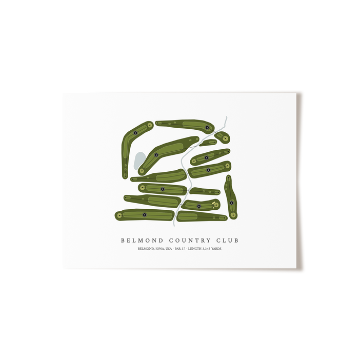Belmond Country Club | Golf Course Map | Unframed