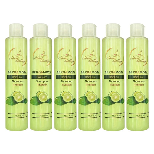 Bergamot & Keratin Hair Care Shampoo - Pack of 6 (16.23 fl oz / 480 ml Each) | Revitalizing & Strengthening Citrus Shampoo