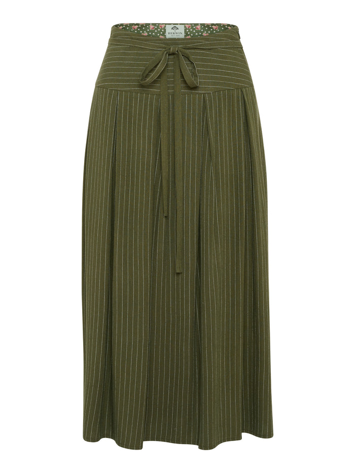 Berwin Traditional Skirt, Olive Green — 80cm