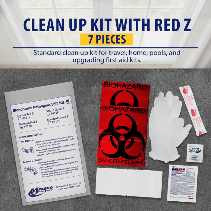 Biohazard Fluid Clean Up Kit W/Red Z