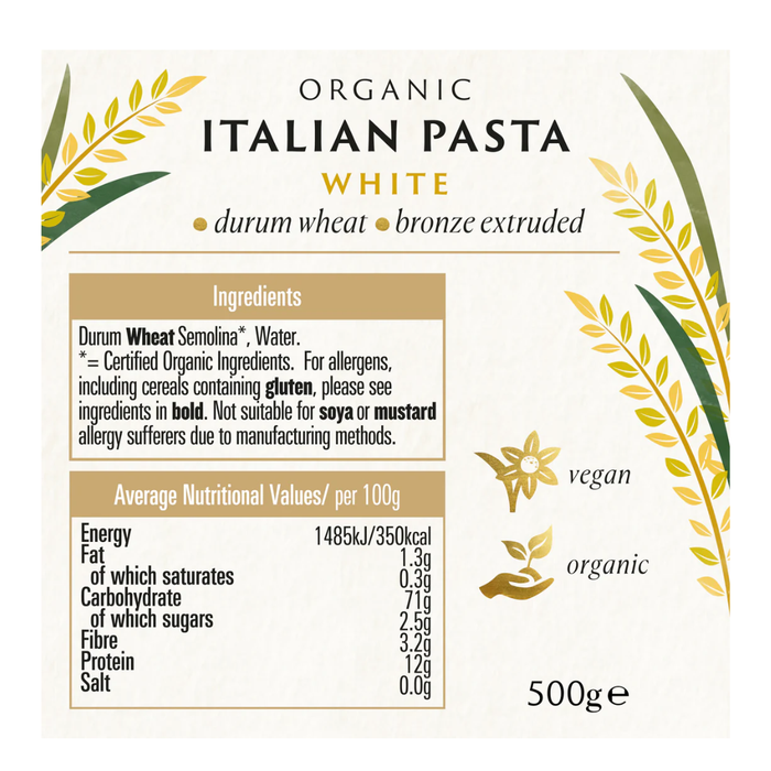 Biona Organic White Penne Pasta 500g