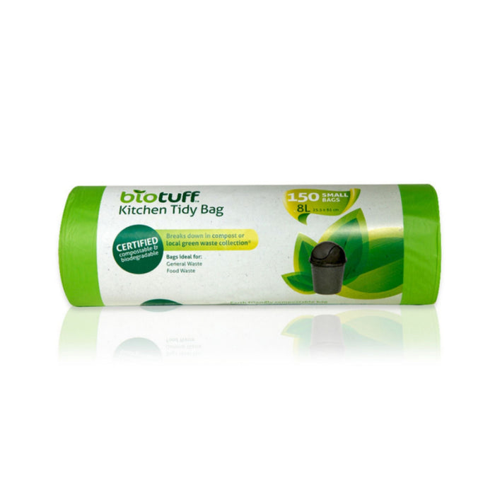 Go-For-Zero-Australia-BioTuff-Compostable-General-Use-Bin-Liners-Small-8-Litre-150-Bags