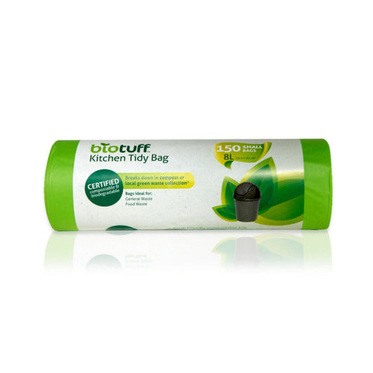 Go-For-Zero-Australia-BioTuff-Compostable-General-Use-Bin-Liners-Small-8-Litre-150-Bags