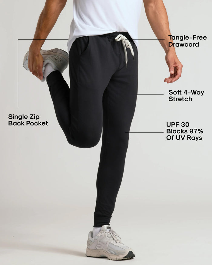 Black & Dark Heather Navy Active Jogger 2-Pack with stretch and zip pocket.