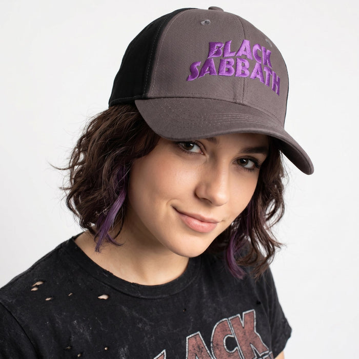BLACK SABBATH - WAVY LOGO - Baseball Cap Black, Grey (2-Tone)