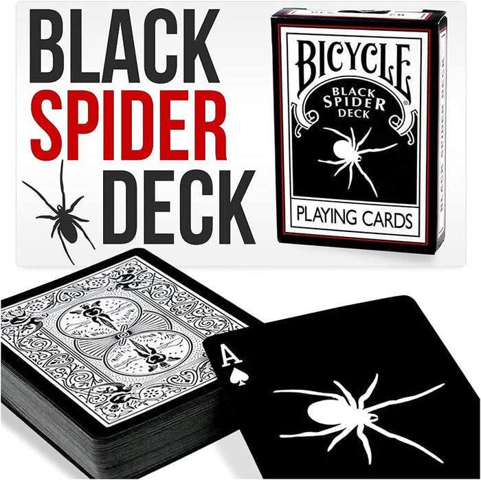 Black Spider Deck in Bicycle Card Stock - Black Spider Bicycle Playing Cards