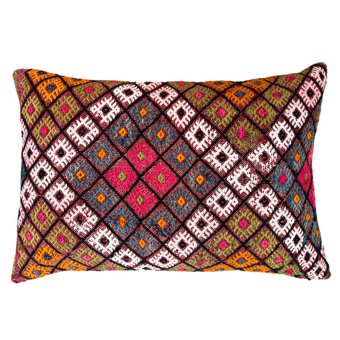 Bloom Vintage Kilim Lumbar Pillow (16x24)