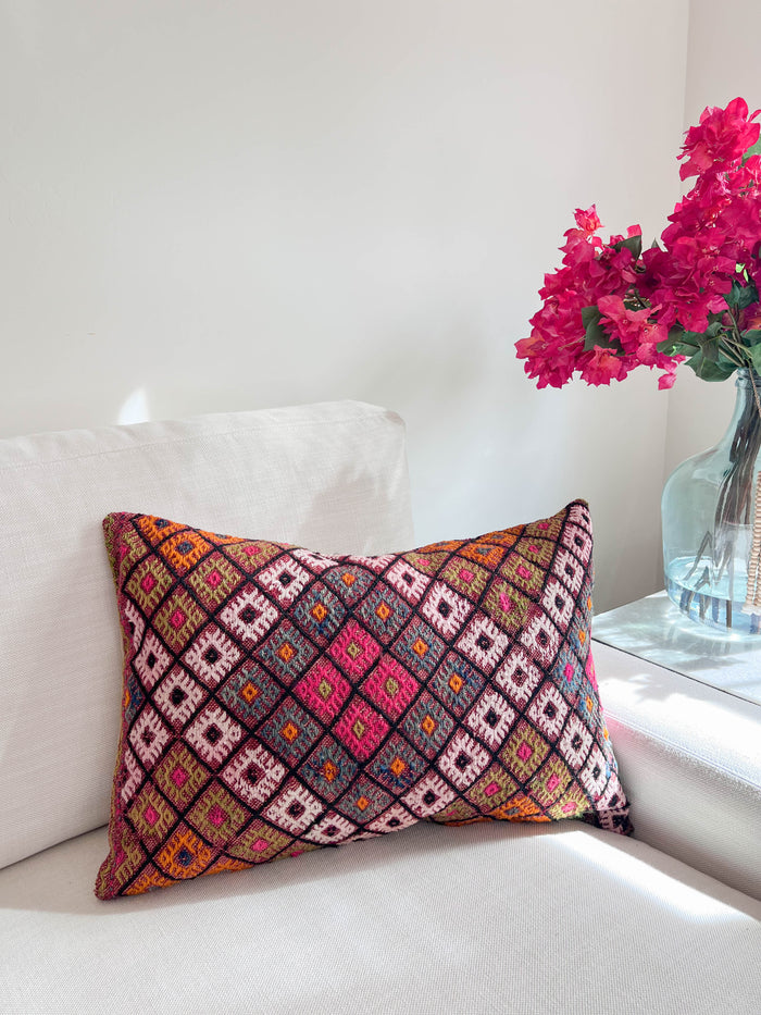 Bloom Vintage Kilim Lumbar Pillow (16x24)