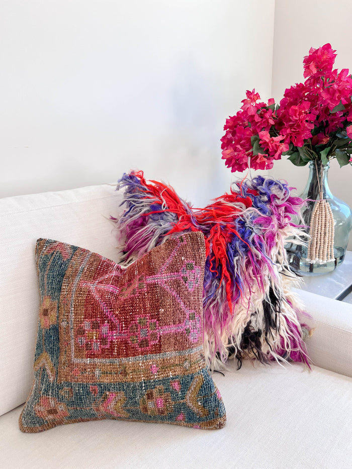 Blossom Vintage Oushak Pillow (16x16)