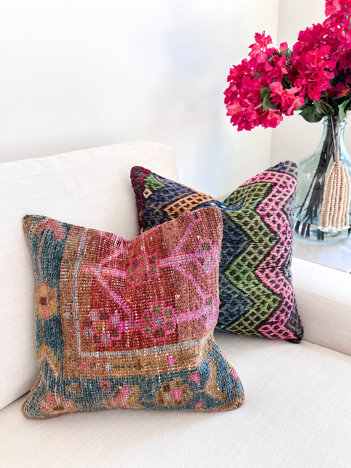 Blossom Vintage Oushak Pillow (16x16)
