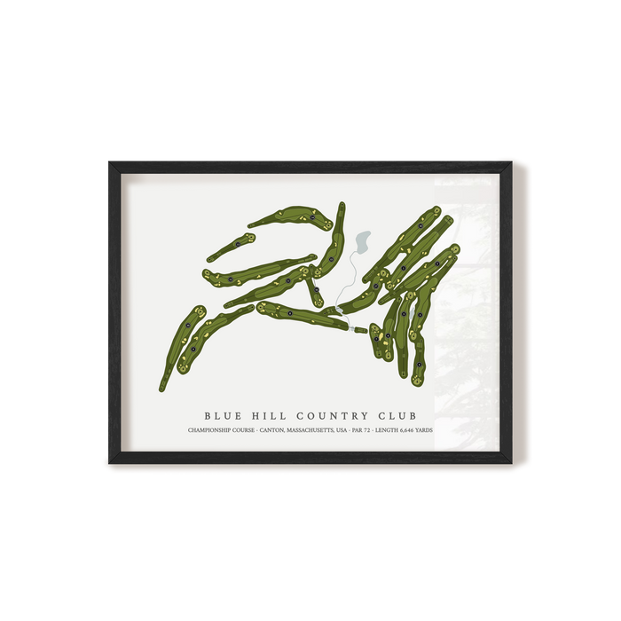 Blue Hill Country Club - Championship Course | Golf Course Map | Black Frame