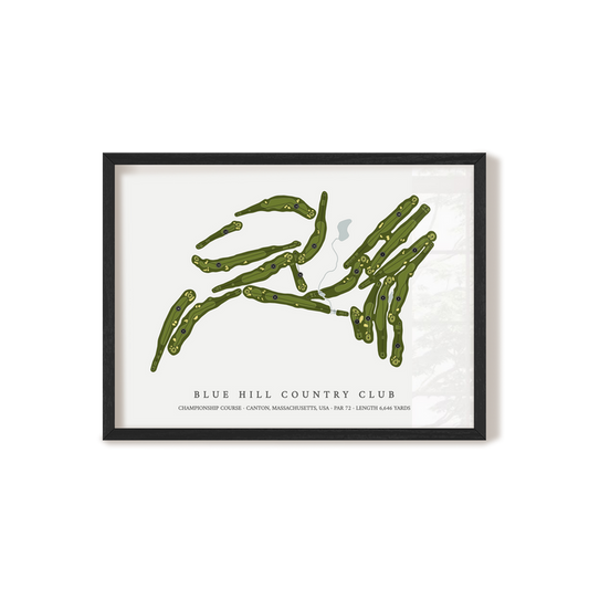Blue Hill Country Club - Championship Course | Golf Course Map | Black Frame